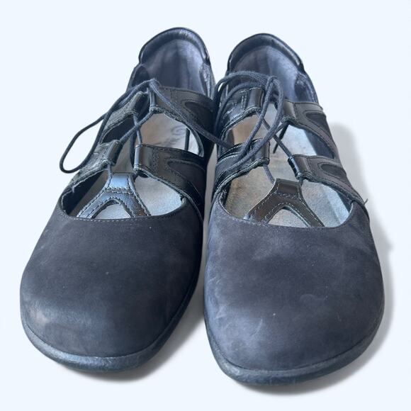 Naot Timu Black Suede Leather Lace Up Mary Jane Comfort Shoes Women's 39 EU - Picture 3 of 7